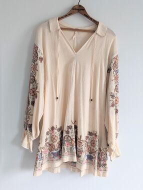 Free People Floral Embroidered Mini Dress/Tunic